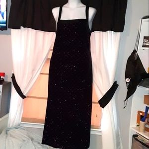 Sparkly beautiful black and pink gown prom gown